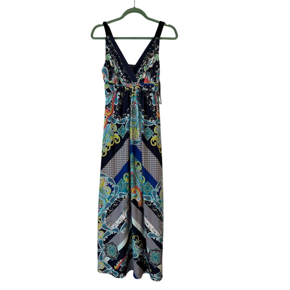 Metaphor Petite Maxi Dress Small Multicolor Paisley Print Sleeveless Boho